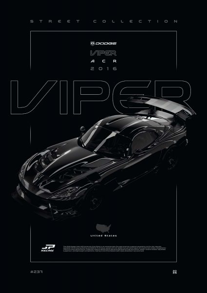 Dodge Viper ACR 2016 Araba Posteri – Duvar Tablosu