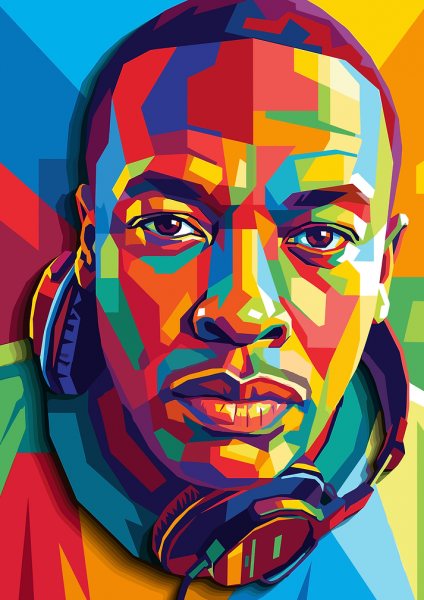Dr. Dre Pop Art Portrait Müzik Posteri – Duvar Tablosu duvarda gerçek ölçek