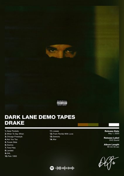 Drake - Dark Lane Demo Tapes Müzik Posteri – Duvar Tablosu duvarda gerçek ölçek
