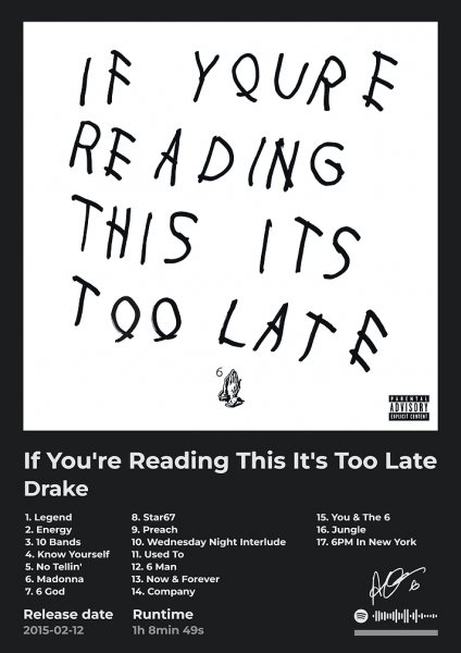 Drake - If You're Reading This Müzik Posteri – Duvar Tablosu duvarda gerçek ölçek
