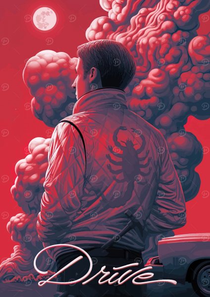 Drive Film Posteri – Duvar Tablosu duvarda gerçek ölçek