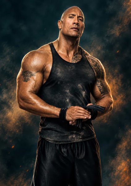 Dwayne The Rock Johnson Workout Portrait Film Posteri – Duvar Tablosu duvarda gerçek ölçek