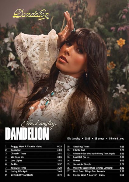 Ella Langley Dandelion Album Cover Müzik Posteri – Duvar Tablosu poster görseli