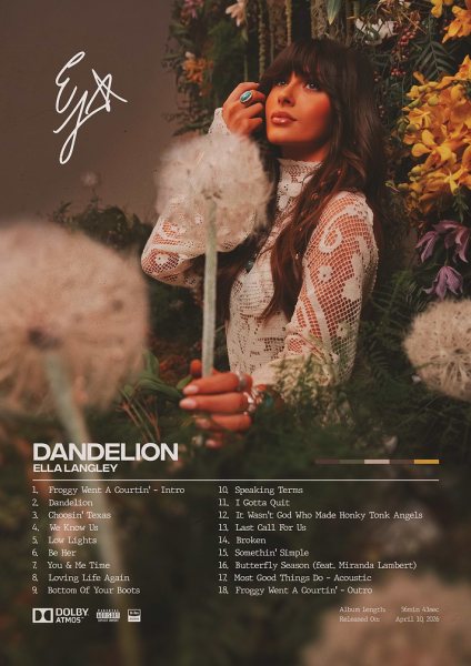 Ella Langley Dandelion Album Cover Müzik Posteri – Duvar Tablosu duvarda gerçek ölçek