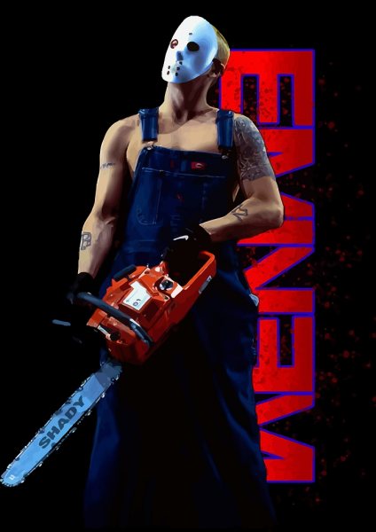 Eminem Chainsaw Revenge Müzik Posteri – Duvar Tablosu duvarda gerçek ölçek