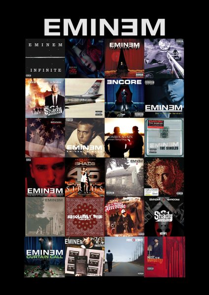 Eminem Collage Album Poste Müzik Posteri – Duvar Tablosu