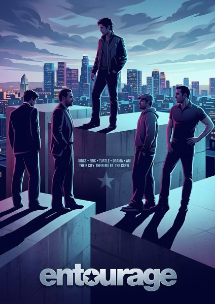Entourage Movie Poster Art Film Posteri – Duvar Tablosu duvarda gerçek ölçek
