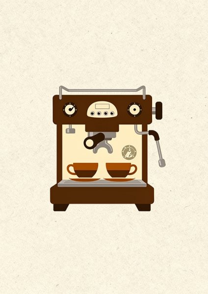 Espresso Makinesi Posteri – Minimal Duvar Tablosu