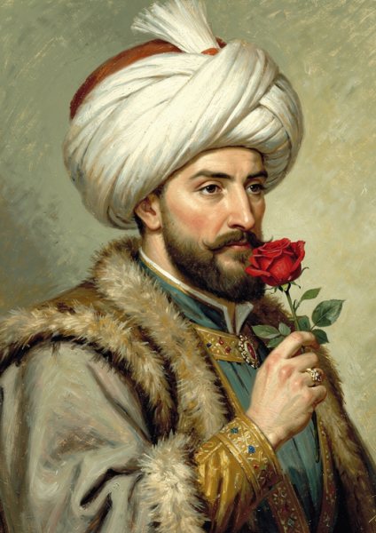 Fatih Sultan Mehmet Portresi Posteri – Yağlı boya Duvar Tablosu duvarda gerçek ölçek