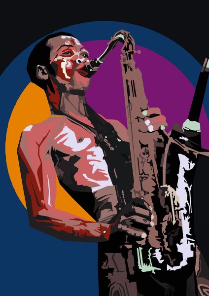 Fela Kuti Art Painting Müzik Posteri – Duvar Tablosu duvarda gerçek ölçek
