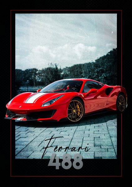 Ferrari 488 Araba Posteri – Duvar Tablosu