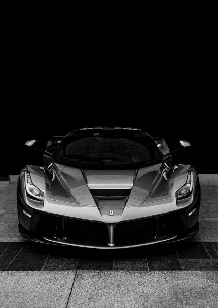 Ferrari Silver Car Araba Posteri – Duvar Tablosu