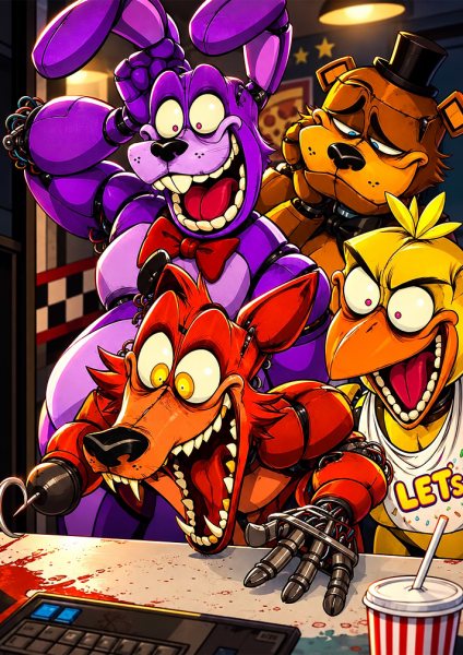 Five Nights at Freddy's Animatronic Chaos Film Posteri – Duvar Tablosu duvarda gerçek ölçek