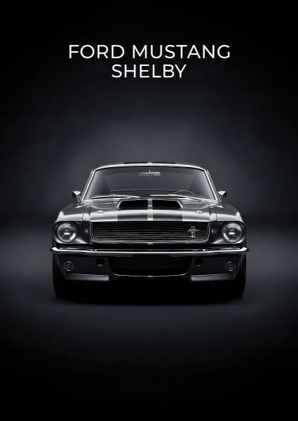 Ford Mustang Shelby Araba Posteri – Duvar Tablosu duvarda gerçek ölçek