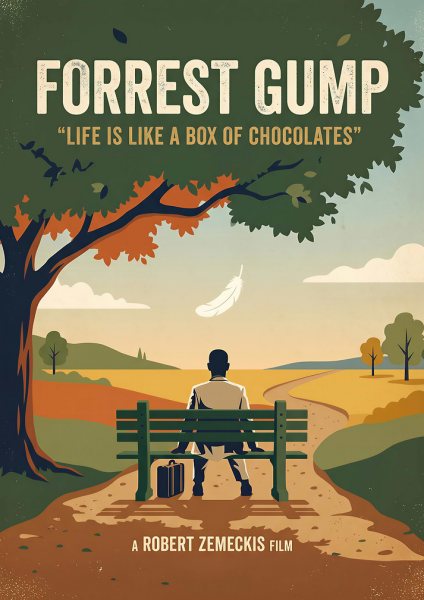 Forrest Gump Minimalist Film Posteri – Duvar Tablosu duvarda gerçek ölçek