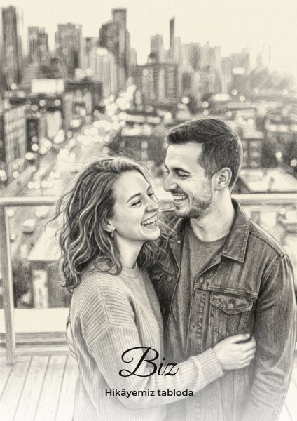 Fotoğraftan Karakalem Portre Posteri