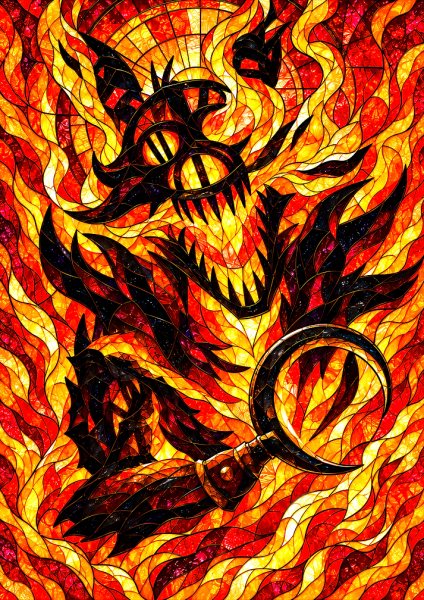 Foxy Stained Glass Fire Art Film Posteri – Duvar Tablosu poster görseli