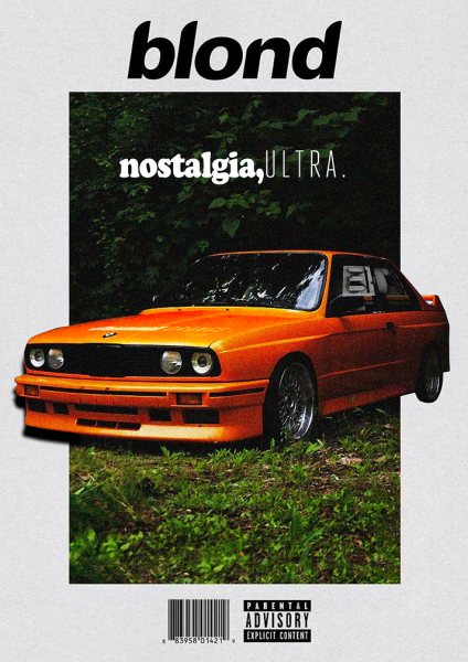 Frank Ocean albums poster blonde nostalgia ultria Araba Posteri – Duvar Tablosu duvarda gerçek ölçek