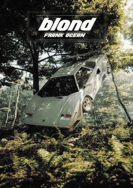 Frank Ocean Blond Album Cover Araba Posteri – Duvar Tablosu duvarda gerçek ölçek