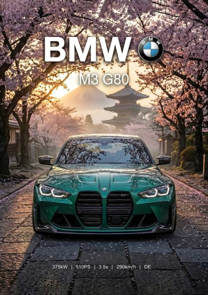 g80 BMW M3 in Japan car Araba Posteri – Duvar Tablosu