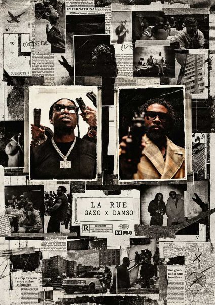 Gazo x Damso La Rue Collage Müzik Posteri – Duvar Tablosu duvarda gerçek ölçek