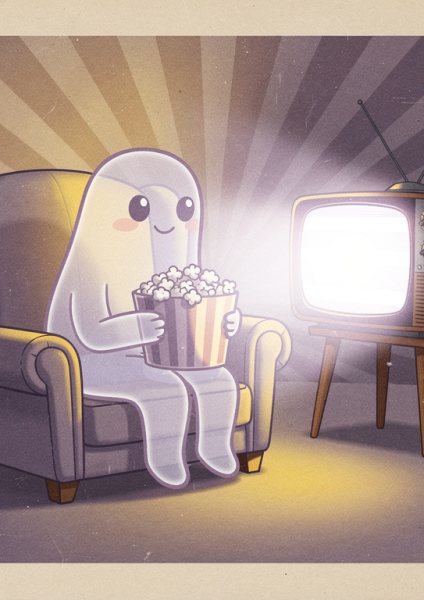 Gece Sineması Sevimli Hayalet Posteri – Retro Duvar Tablosu