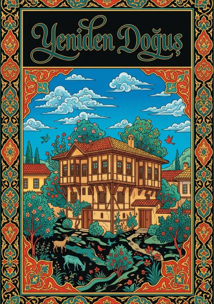 Geleneksel Hayat Posteri – Minyatür Duvar Tablosu duvarda gerçek ölçek