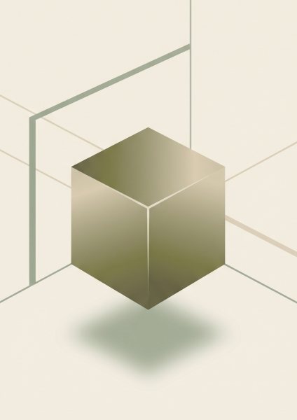 Geometrik Mükemmel Küp Posteri – Minimal Duvar Tablosu