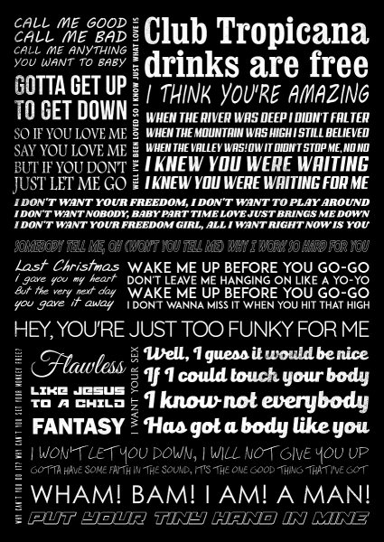 George Michael lyrics Müzik Posteri – Duvar Tablosu poster görseli