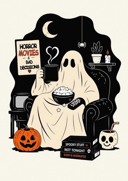 Ghost Watching Horror Movies Film Posteri – Duvar Tablosu poster görseli