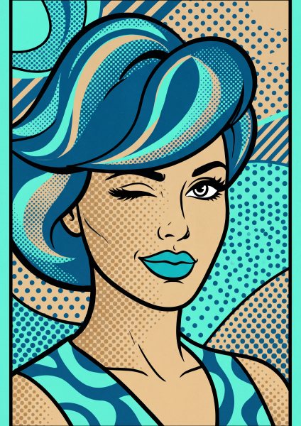 Göz Kırpan Pop Art Kadın Posteri – Pop Art Duvar Tablosu