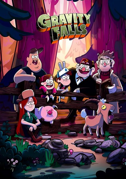 Gravity Falls Cast Forest Film Posteri – Duvar Tablosu duvarda gerçek ölçek