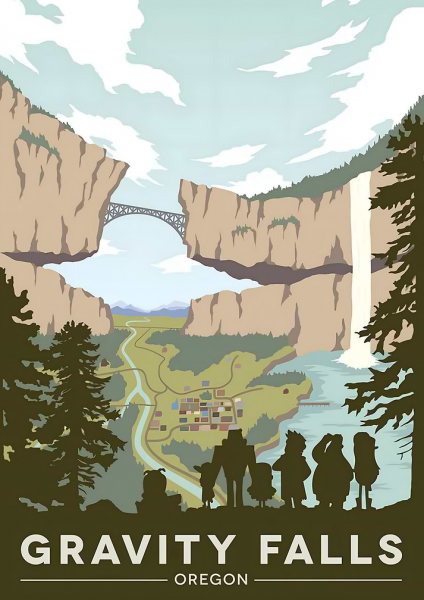 Gravity Falls Oregon Landscape Film Posteri – Duvar Tablosu poster görseli