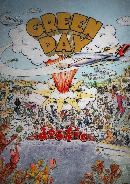 Green Day Dookie Album Cover Art Müzik Posteri – Duvar Tablosu duvarda gerçek ölçek