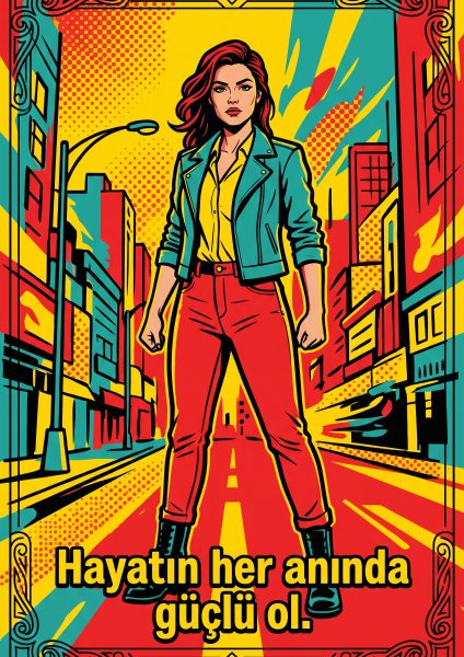 Güçlü Kadın Posteri – Pop Art Duvar Tablosu