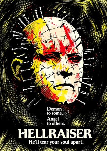 Hellraiser Pinhead Horror Movie Film Posteri – Duvar Tablosu duvarda gerçek ölçek