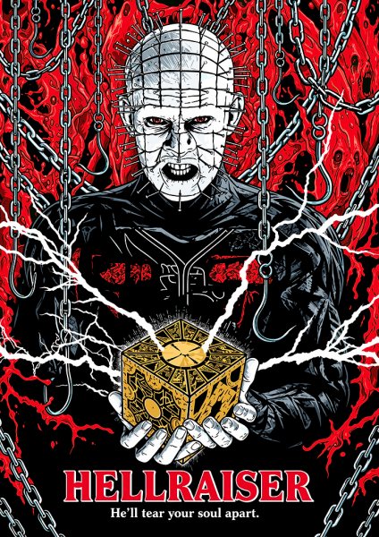 Hellraiser Pinhead Movie Film Posteri – Duvar Tablosu duvarda gerçek ölçek