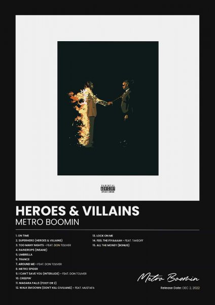 Heroes & Villains Album Cover Müzik Posteri – Duvar Tablosu