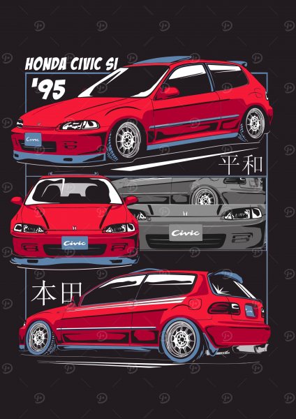 Honda Civic SI '95 Araba Posteri – Duvar Tablosu poster görseli
