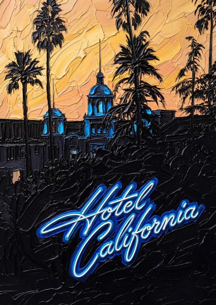 Hotel California Album Cover Art Müzik Posteri – Duvar Tablosu duvarda gerçek ölçek