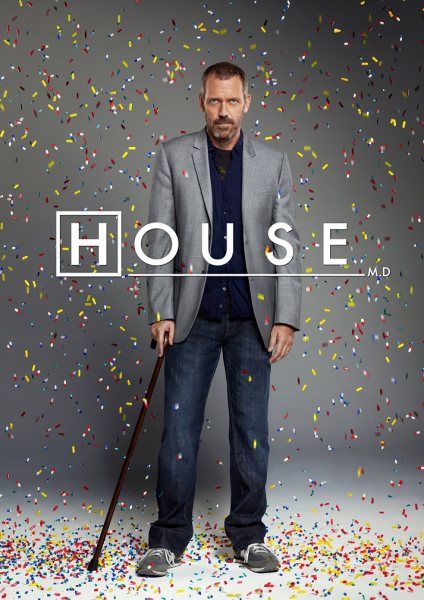 House M.D. Poster with Confetti Film Posteri – Duvar Tablosu duvarda gerçek ölçek