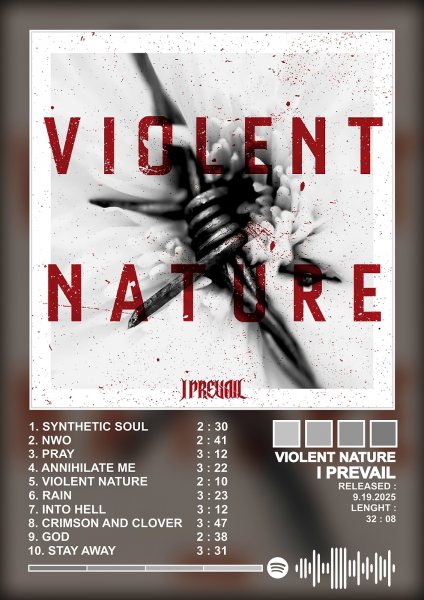 I Prevail - Violent Nature Album Müzik Posteri – Duvar Tablosu