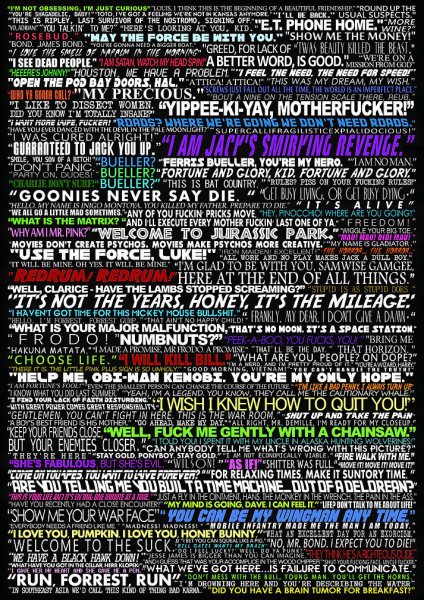 Iconic Movie Quotes Typography Film Posteri – Duvar Tablosu poster görseli
