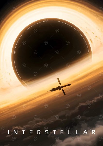 Interstellar Black Hole and Spaceship Film Posteri – Duvar Tablosu