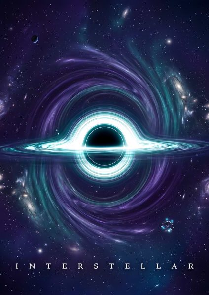 Interstellar Gargantua Black Hole Film Posteri – Duvar Tablosu duvarda gerçek ölçek