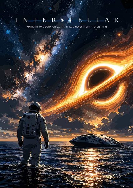 Interstellar Movie Poster Art Film Posteri – Duvar Tablosu duvarda gerçek ölçek