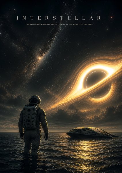 Interstellar Movie Poster Art Film Posteri – Duvar Tablosu