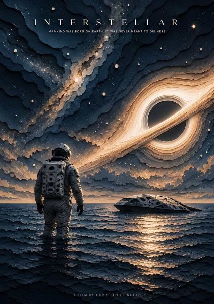 Interstellar Movie Poster Art Film Posteri – Duvar Tablosu duvarda gerçek ölçek