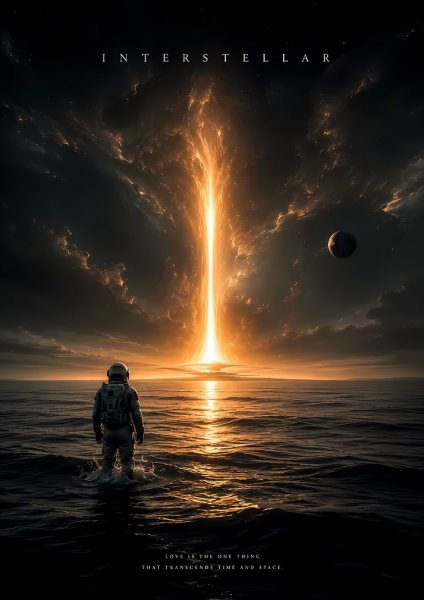 Interstellar Movie Poster Astronaut Film Posteri – Duvar Tablosu duvarda gerçek ölçek