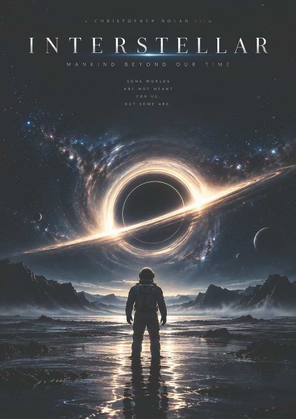 Interstellar Movie Poster Black Hole Film Posteri – Duvar Tablosu duvarda gerçek ölçek